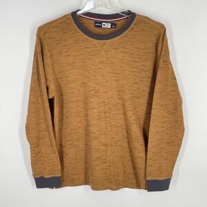 Company Eighty One Mens Waffle Knit Long‎ Sleeve Shirt Mustard L